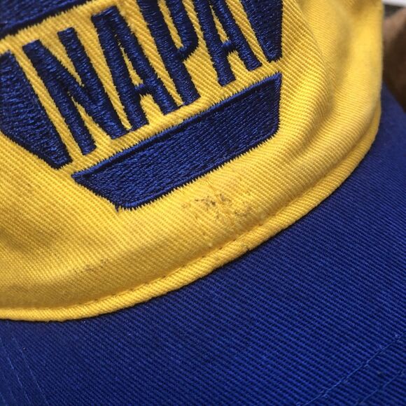 NAPA 75th Anniversary Mens Yellow Blue Adjustable H&L Strapback Hat Cap Baseball - Picture 8 of 11